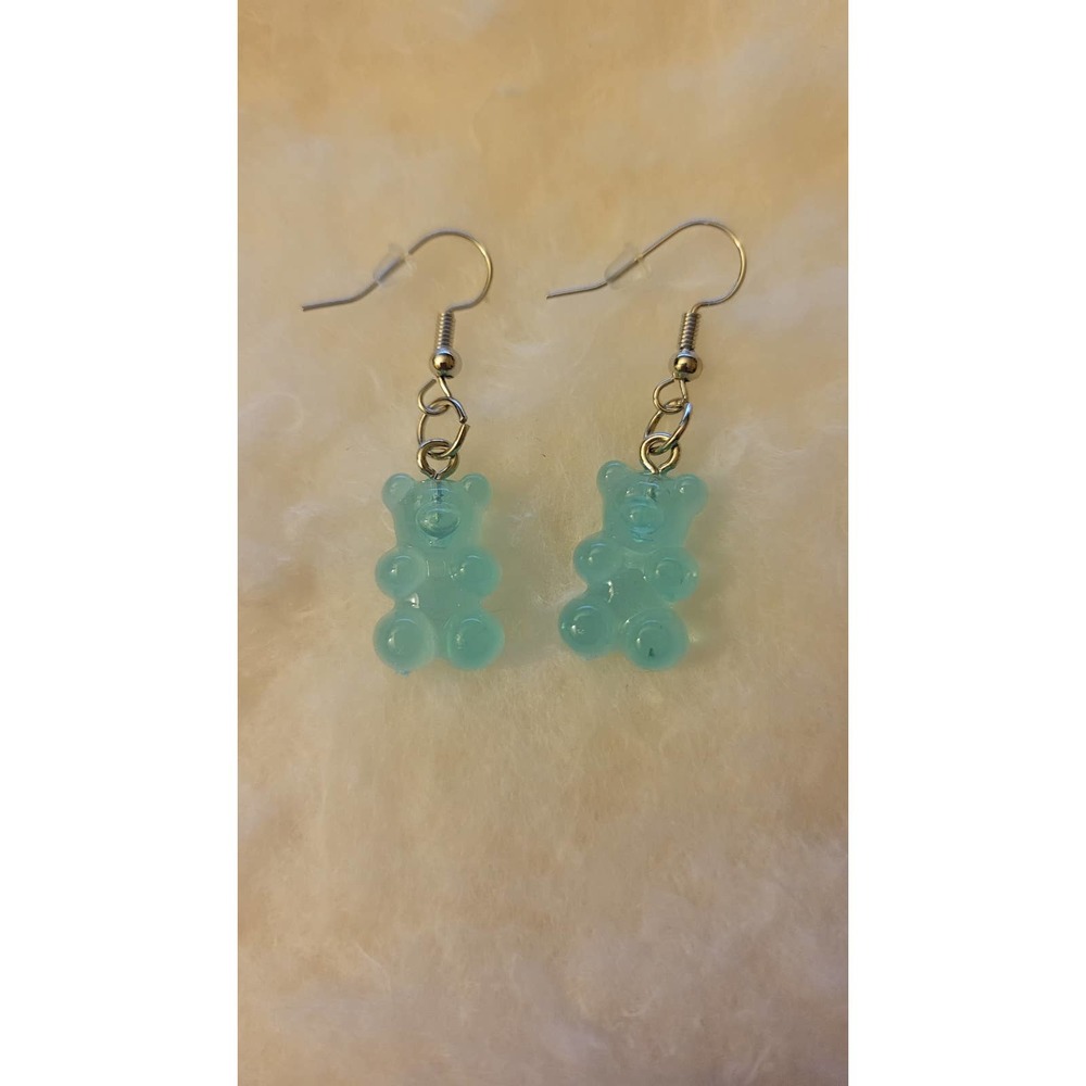 Blue gummy bear earrings